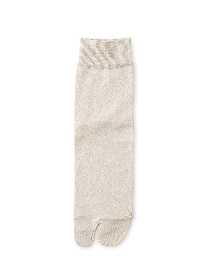 Sparkly Tabi Short Crew Socks - Beige