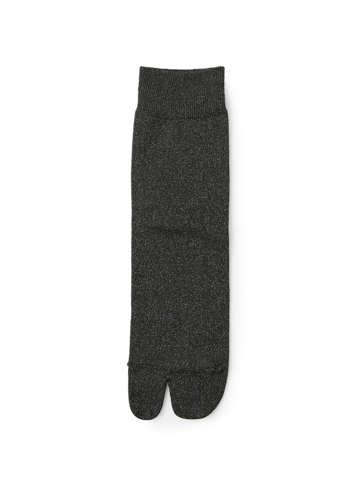 Sparkly Tabi Short Crew Socks - Black