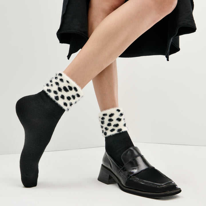 Leopard Dot Short Crew Socks (WOMEN)