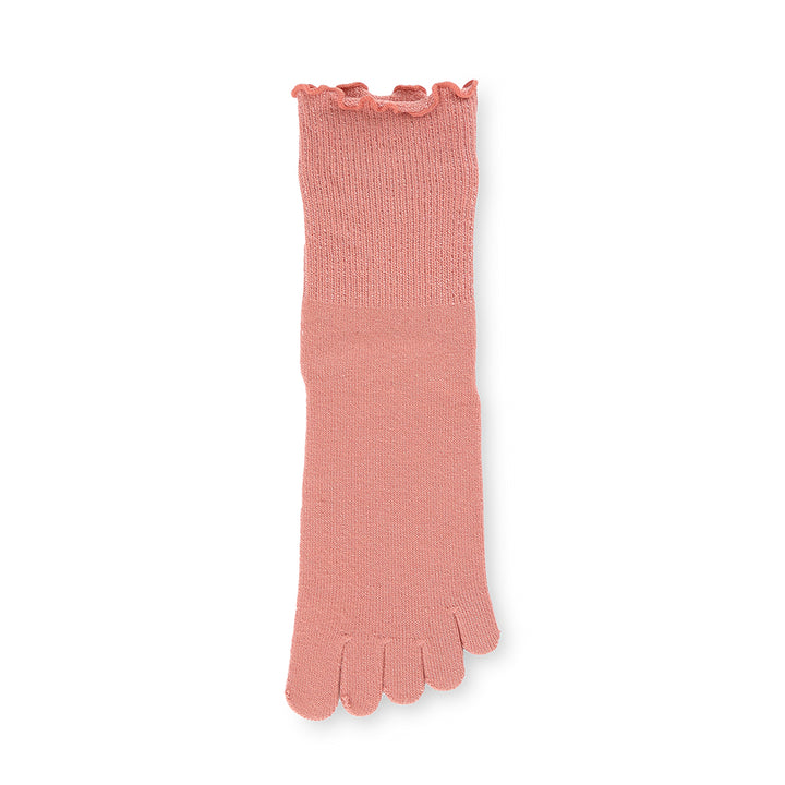 Loose-Fit Cotton Toe Crew Socks - Pink (WOMEN)