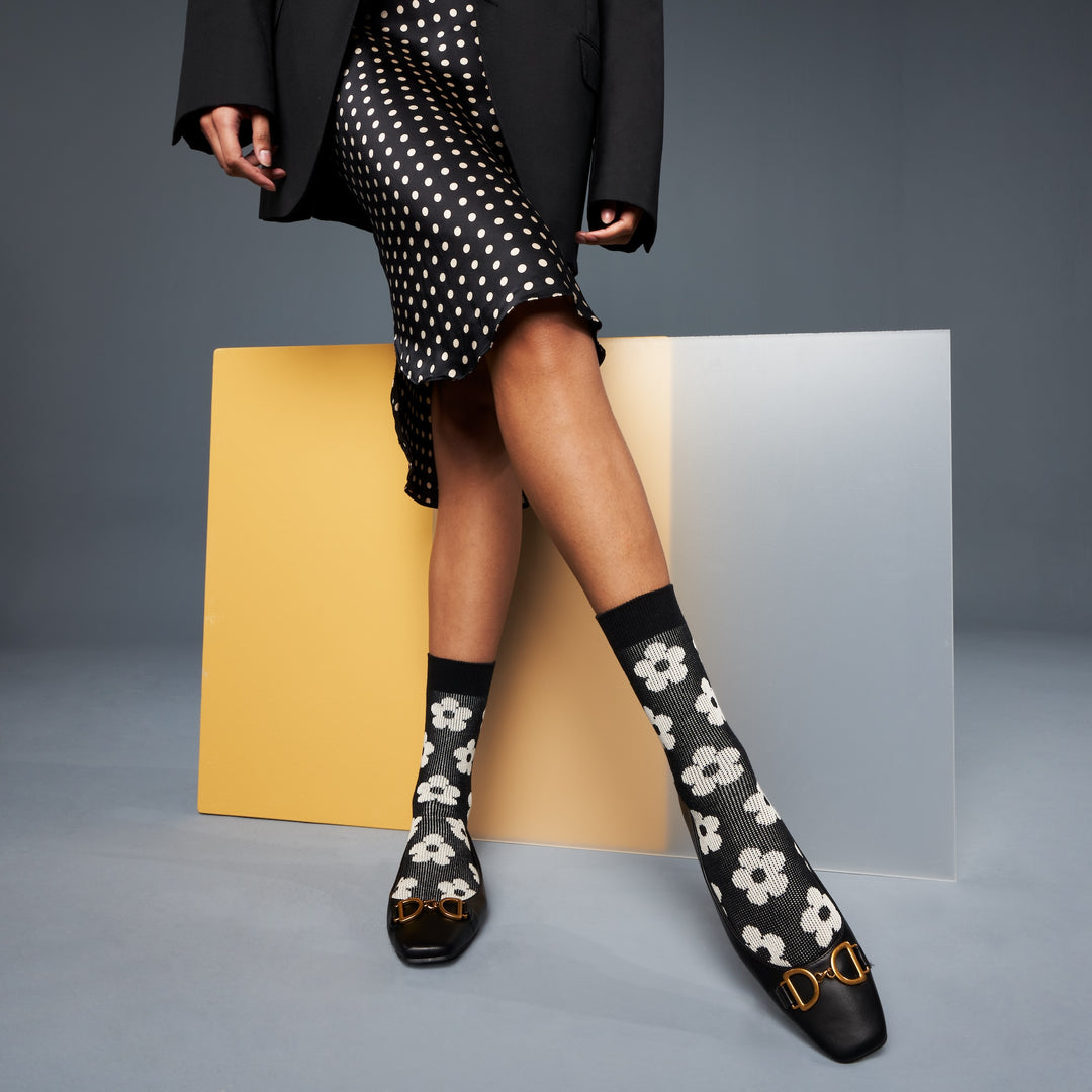 Daisy Cotton Crew Socks (WOMEN)