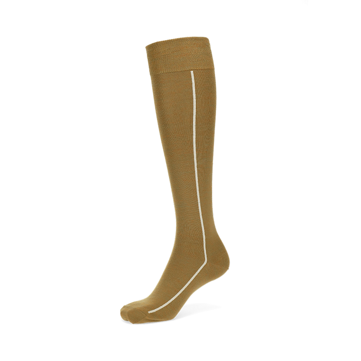Glitter Line Light Merino Knee-High Socks - YellowBrown