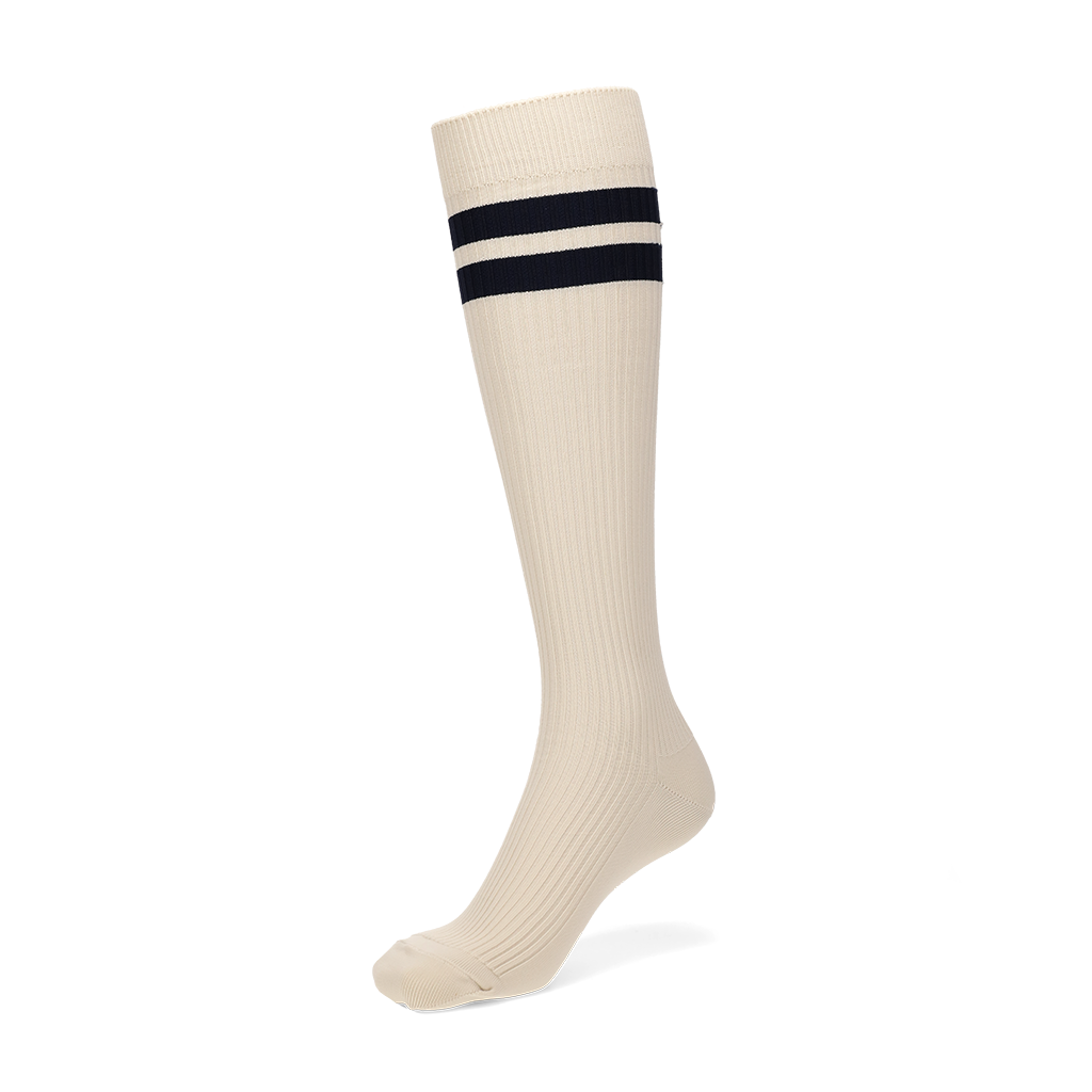 Striped Dry Knee-High Socks - Beige (WOMEN)