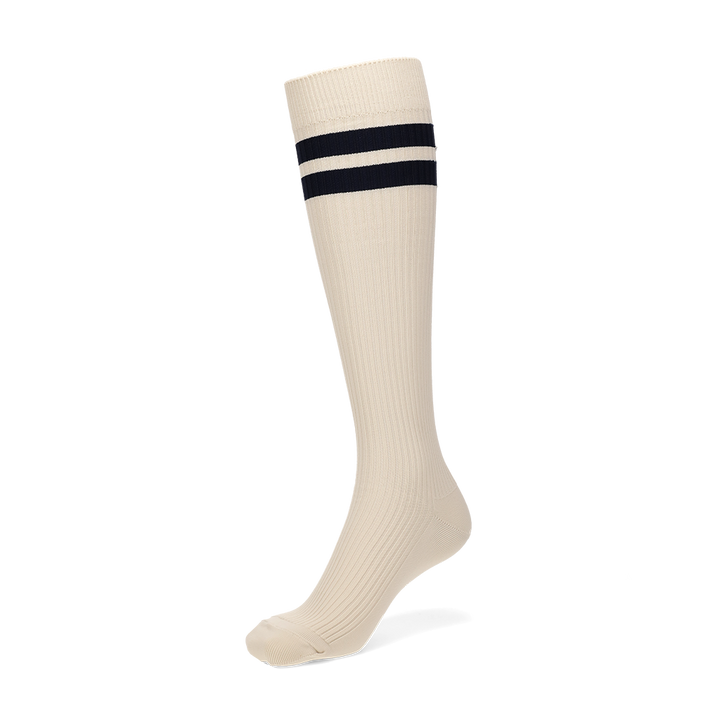 Striped Dry Knee-High Socks - Beige (WOMEN)