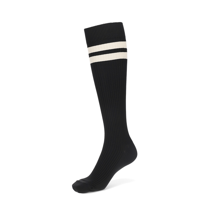 Striped Dry Knee-High Socks - Black (WOMEN)