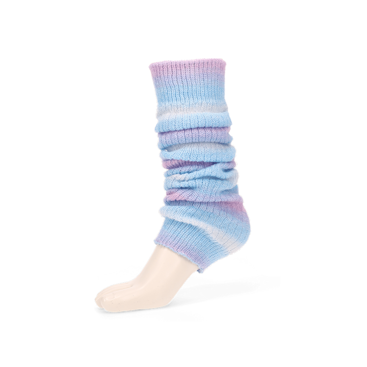 Fuzzy Ombre Stripe Leg Warmers - LightBlue (WOMEN)