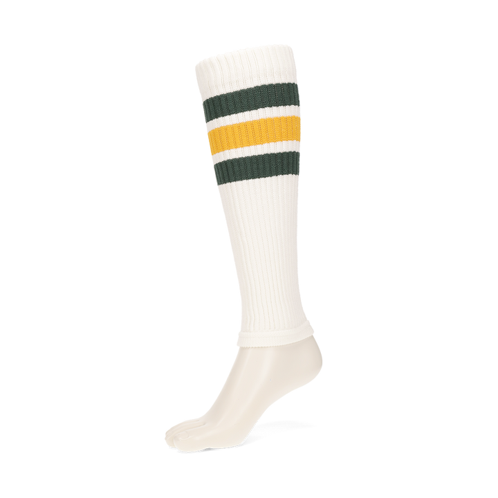 Sandwich-Stripes Cotton Leg Warmers - DarkGreen (WOMEN)