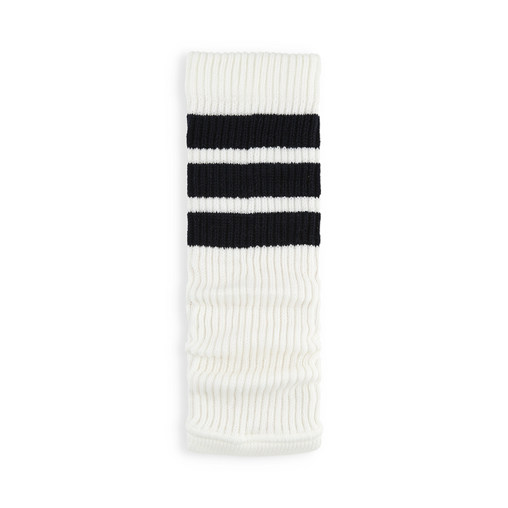 Sandwich-Stripes Cotton Leg Warmers - Navy (WOMEN)