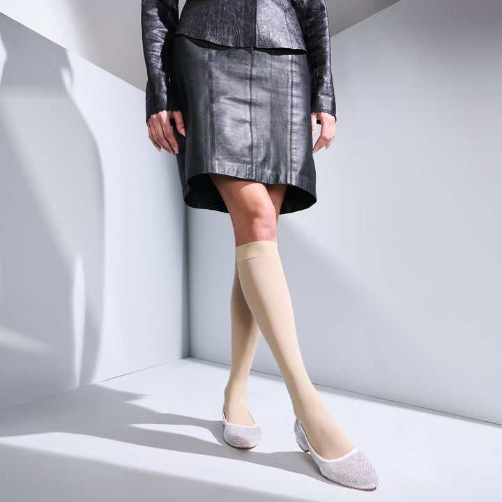 70-denier Knee-High Socks - Beige