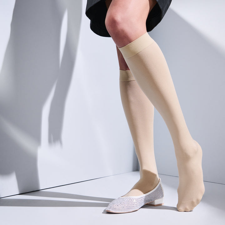 70-denier Knee-High Socks - Beige