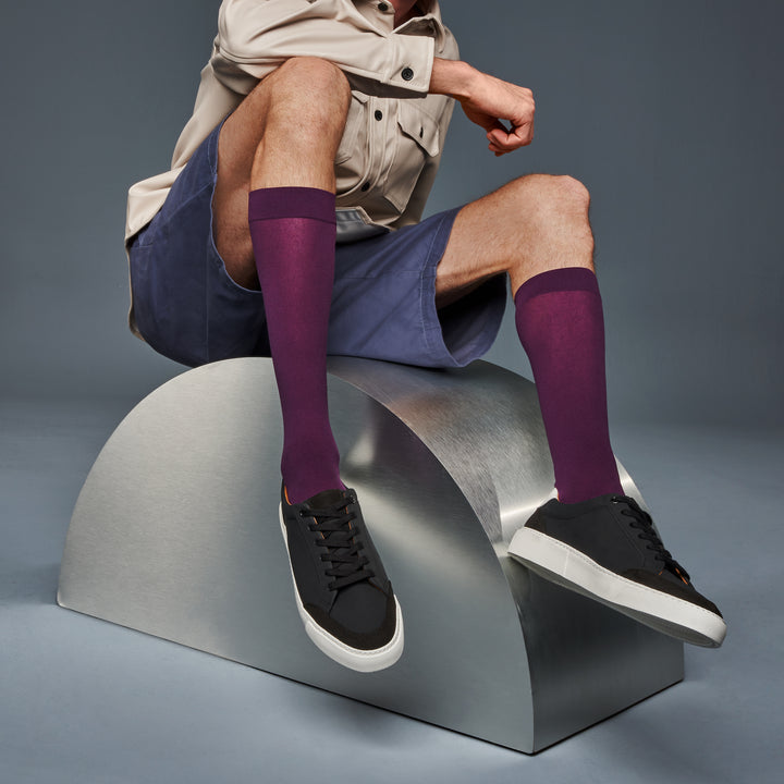 70-denier Knee-High Socks - Purple