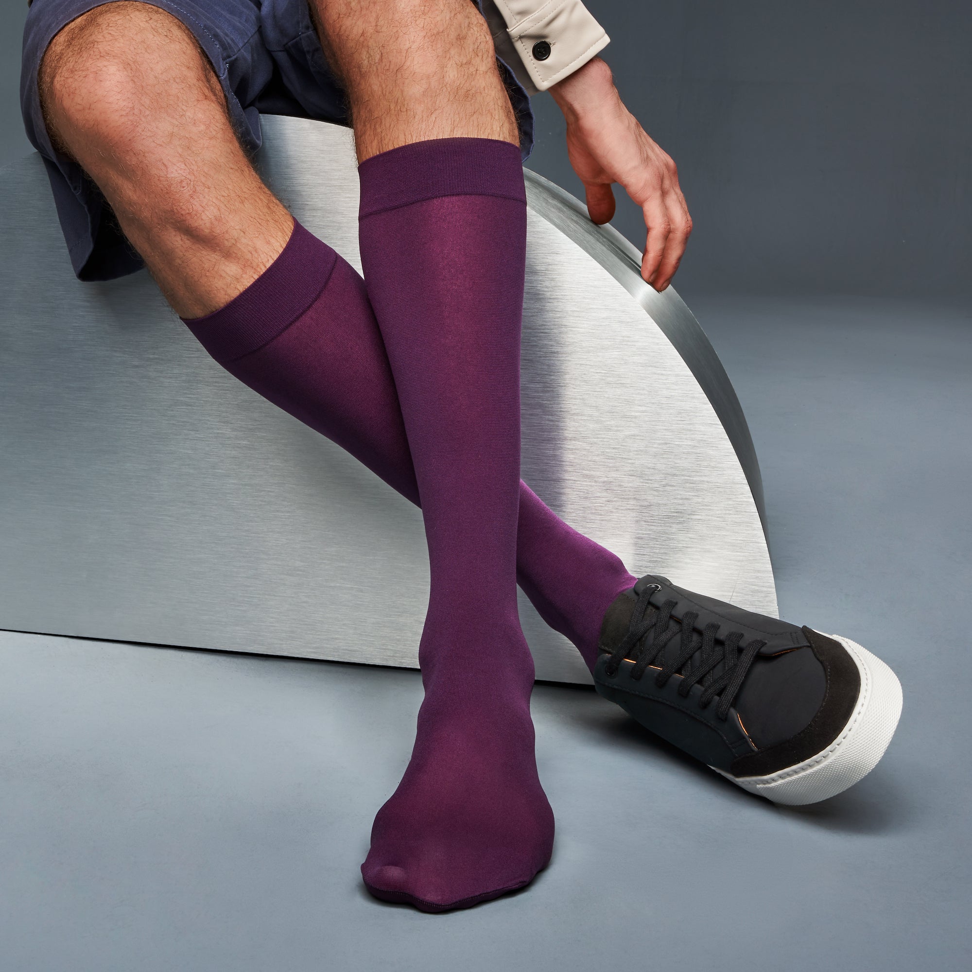 mens knee high dress socks 70-denier Knee-High Socks, LightBlue / One Size