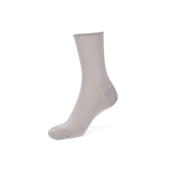 Premium Silky Cotton Plain Crew Socks - LightGrey (WOMEN)