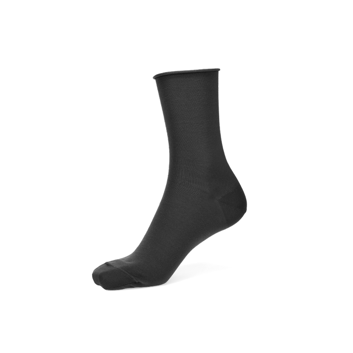 Premium Silky Cotton Plain Crew Socks - Black (WOMEN)