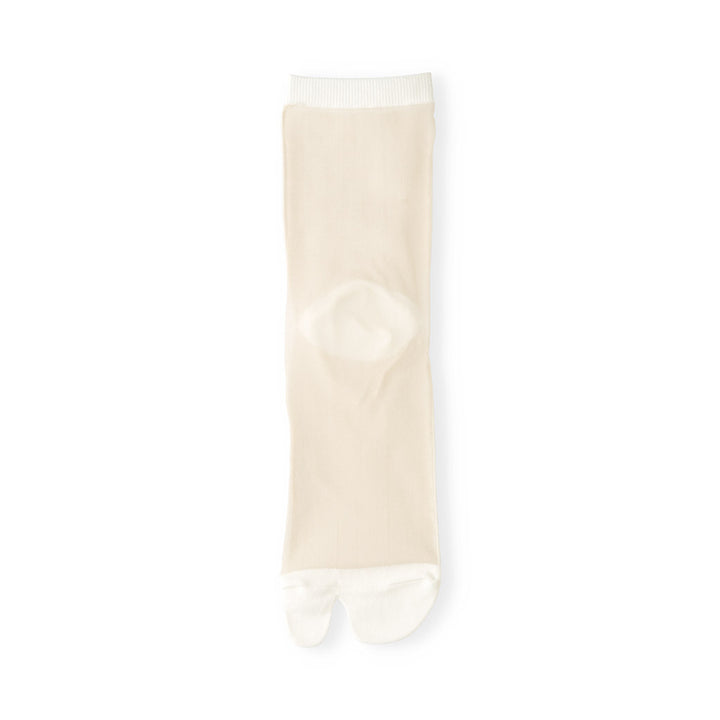 Two-Tone Tabi Crew Socks - White