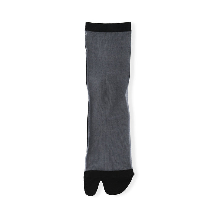 Two-Tone Tabi Crew Socks - Black