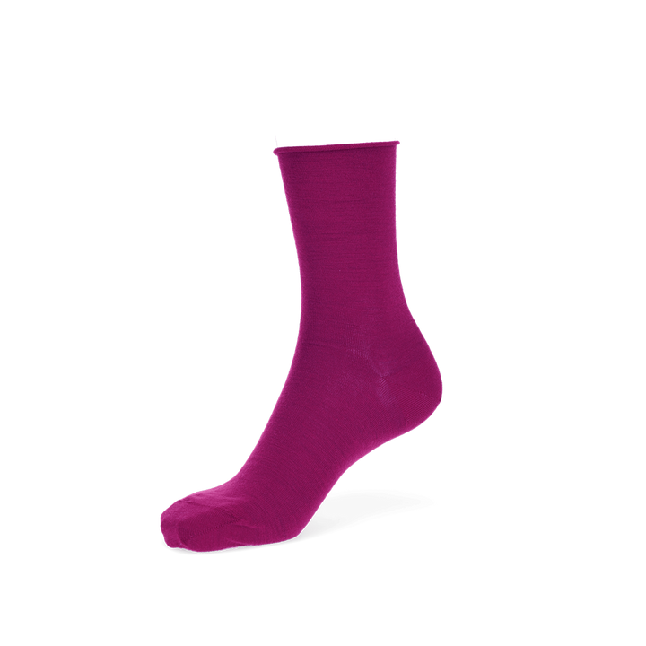 Super Extra Fine Merino Crew Socks - Raspberry (WOMEN)