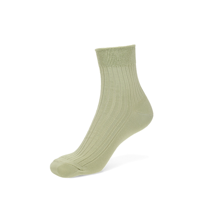 Premium Silky Cotton Short Crew Socks - LightGreen