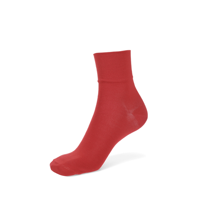 Premium Silk Short Crew Socks - Red