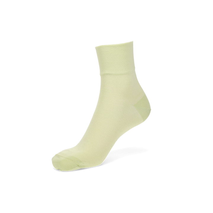 Premium Silk Short Crew Socks - YellowGreen