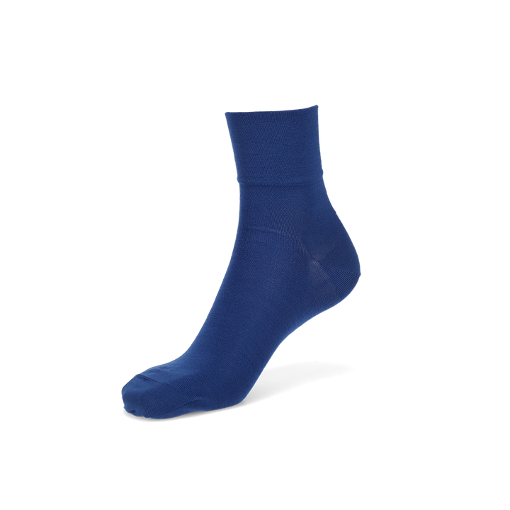 Premium Silk Short Crew Socks - Blue