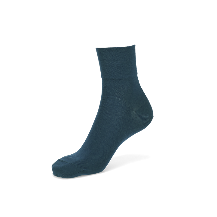 Premium Silk Short Crew Socks - Navy