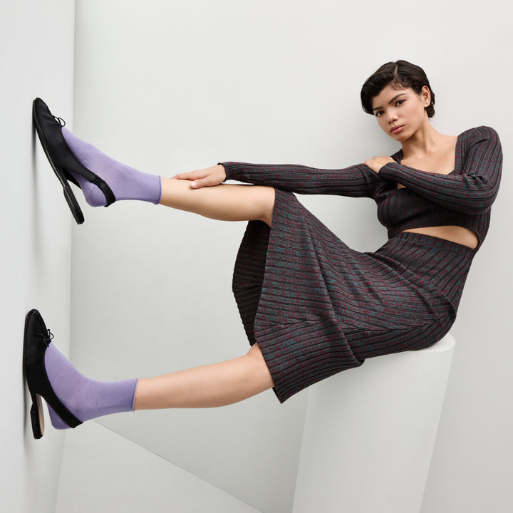 Super Extra Fine Merino Crew Socks - Violet (WOMEN)