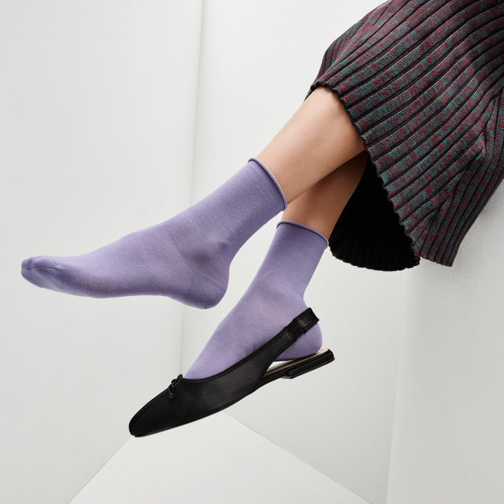 Super Extra Fine Merino Crew Socks - Violet (WOMEN)