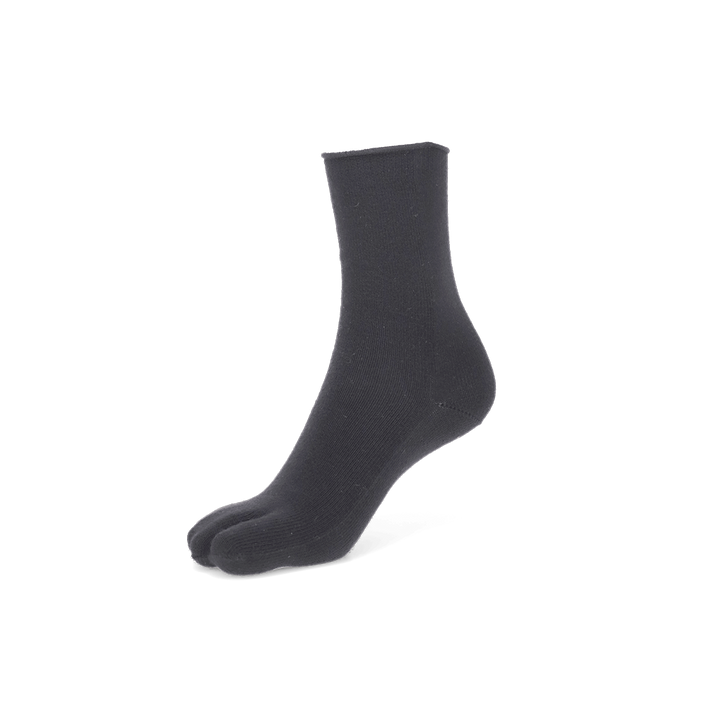 Super Extra Fine Merino Tabi Crew Socks - Black (WOMEN)