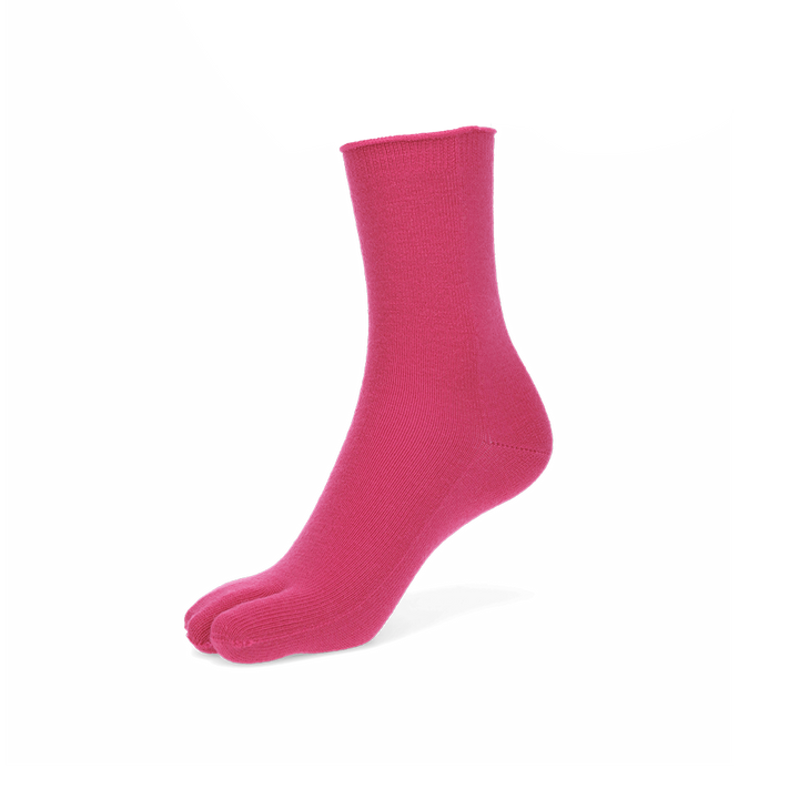 Super Extra Fine Merino Tabi Crew Socks - HotPink (WOMEN)