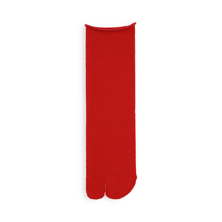 Super Extra Fine Merino Tabi Crew Socks - Red (WOMEN)