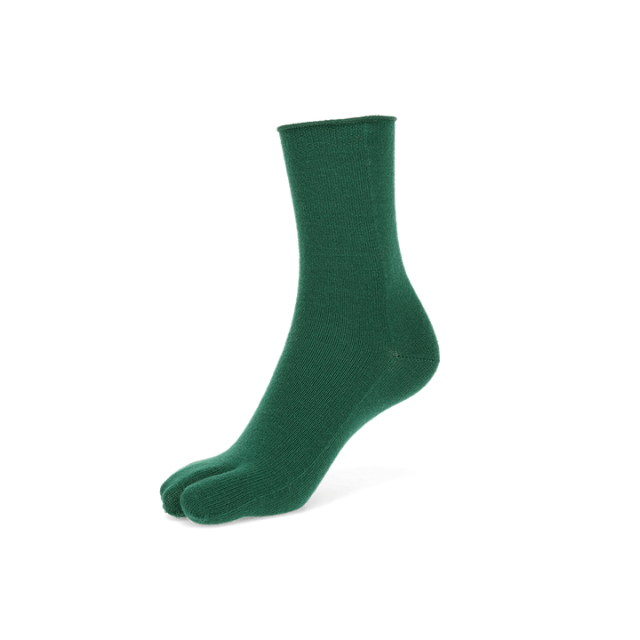 Super Extra Fine Merino Tabi Crew Socks - Green (WOMEN)