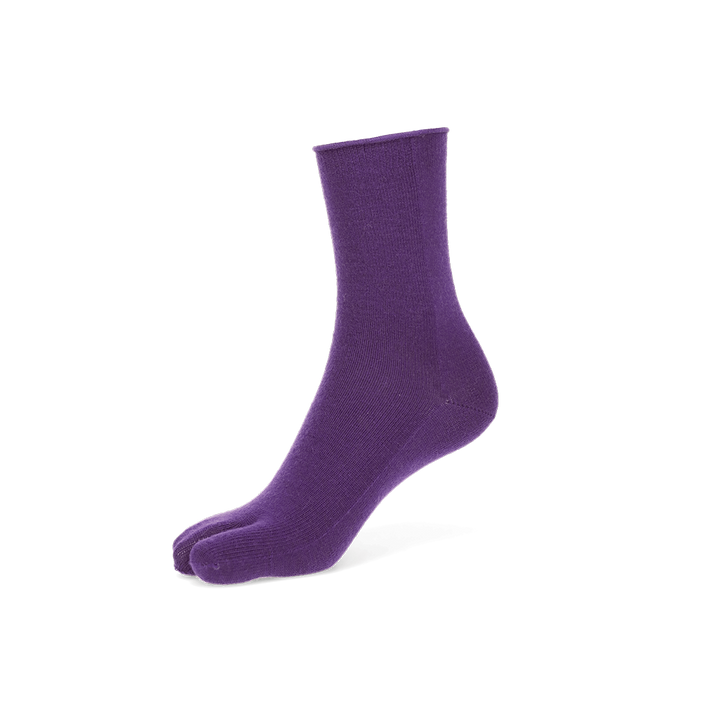 Super Extra Fine Merino Tabi Crew Socks - Purple (WOMEN)