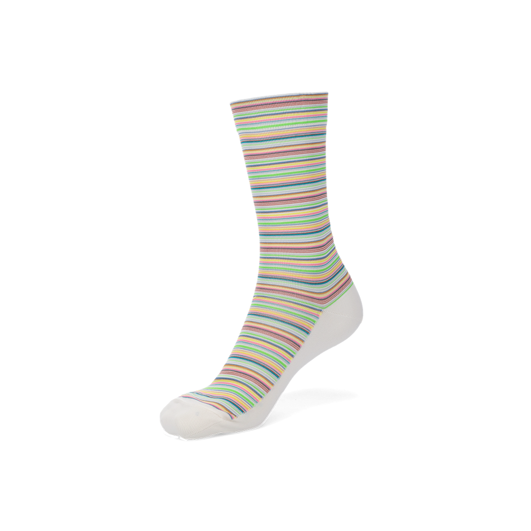 Sustainable Striped Crew Socks - White (WOMEN)