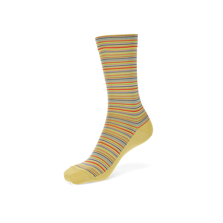 Sustainable Striped Crew Socks - LimeYellow (WOMEN)
