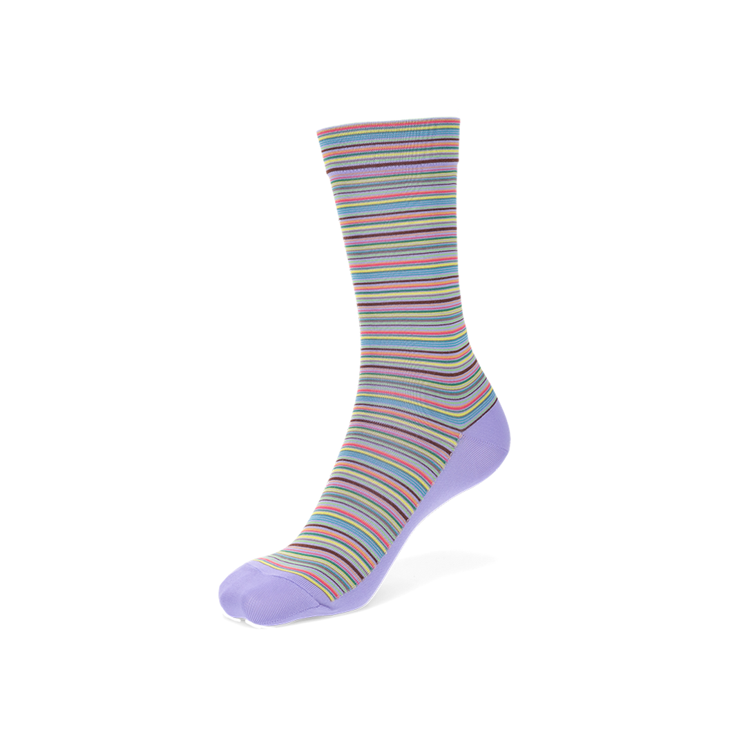 Sustainable Striped Crew Socks - Lavender (WOMEN)