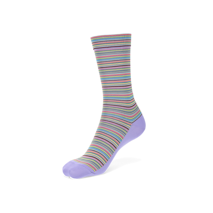Sustainable Striped Crew Socks - Lavender (WOMEN)