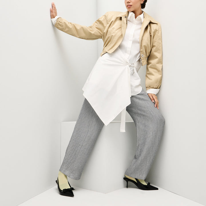 Soft Lamé Semi-Sheer Crew Socks - LightYellow