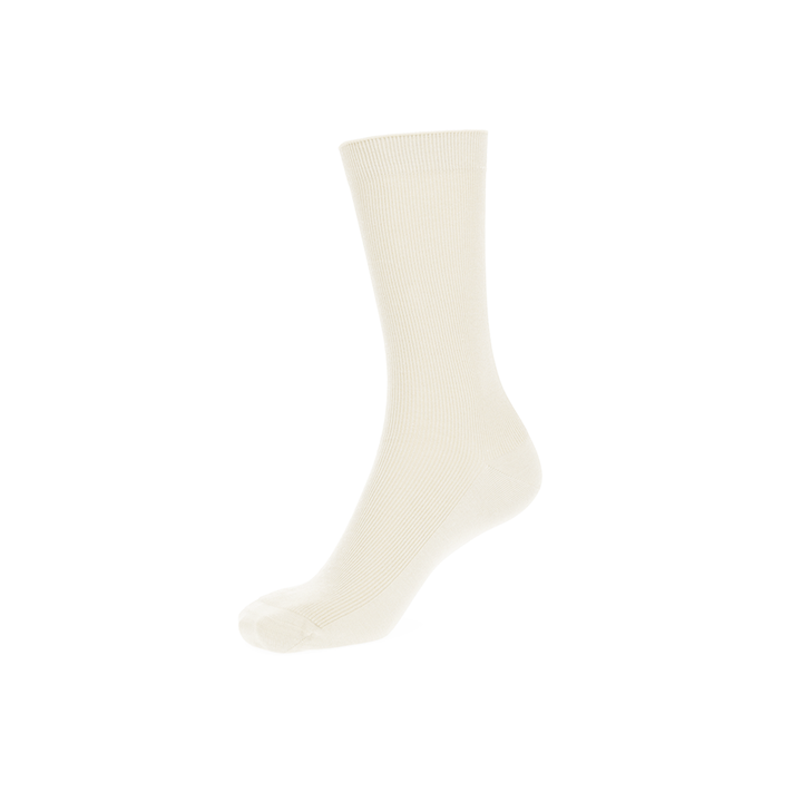 Premium Suvin Gold Cotton Crew Socks - Ivory (WOMEN)