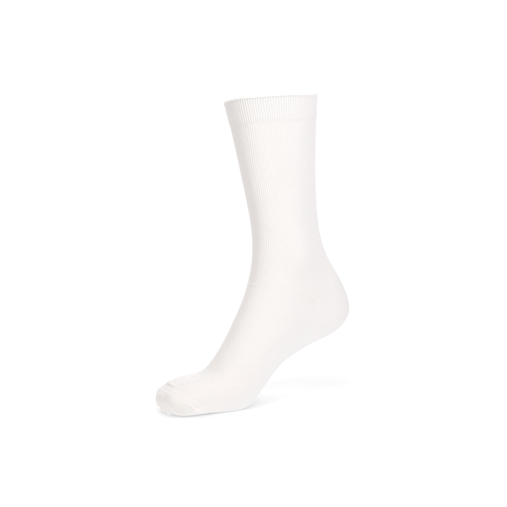 Premium Suvin Gold Cotton Crew Socks - White (WOMEN)