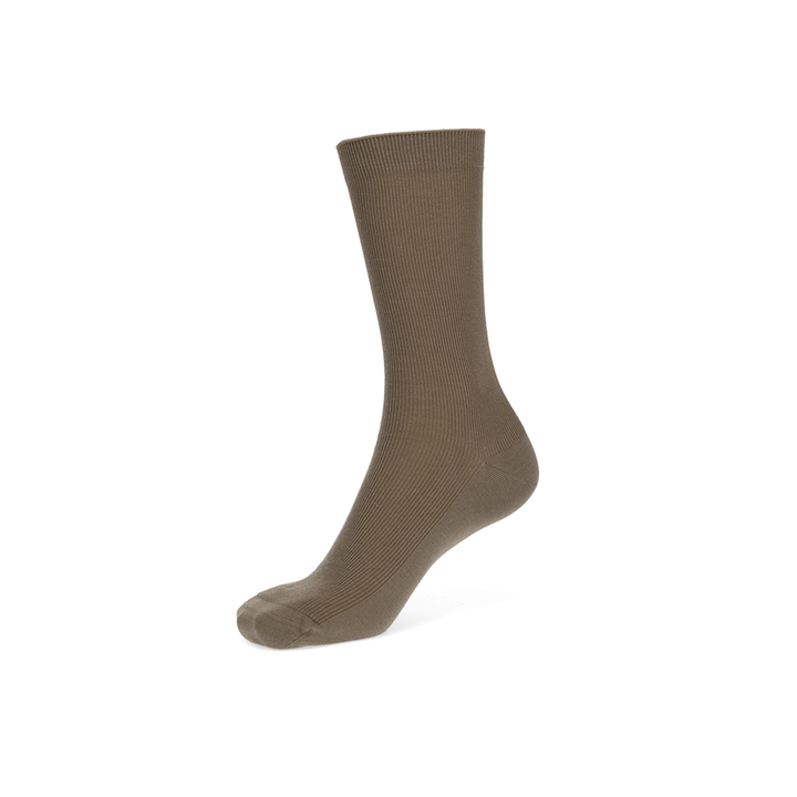 Premium Suvin Gold Cotton Crew Socks - Brown (WOMEN)