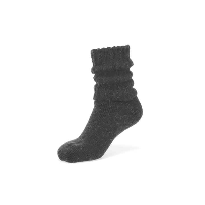 Pile-Lined Lounge Crew Socks - Black (WOMEN)
