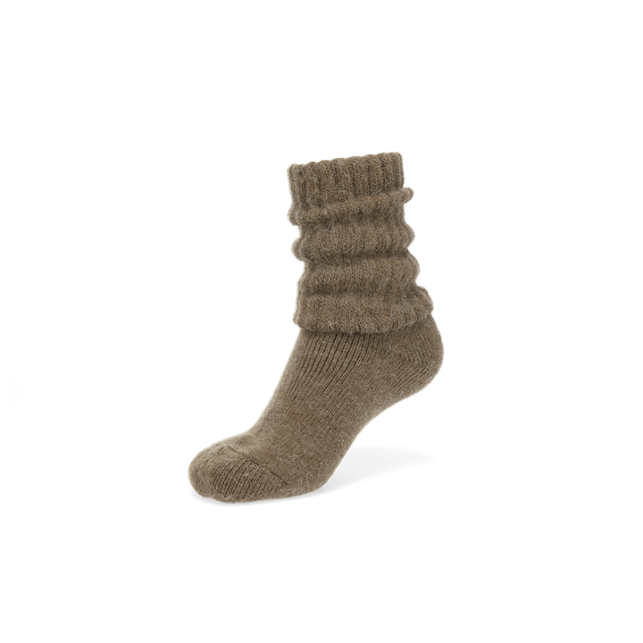 Pile-Lined Lounge Crew Socks - DarkBrown (WOMEN)