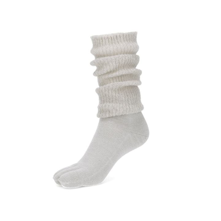Merino Leg Warmer Toe Socks - White