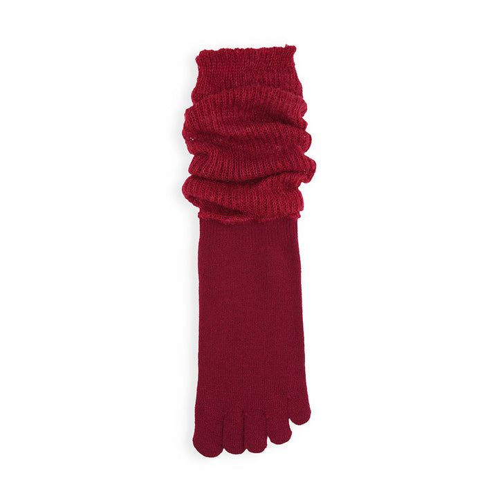 Merino Leg Warmer Toe Socks - DarkRed