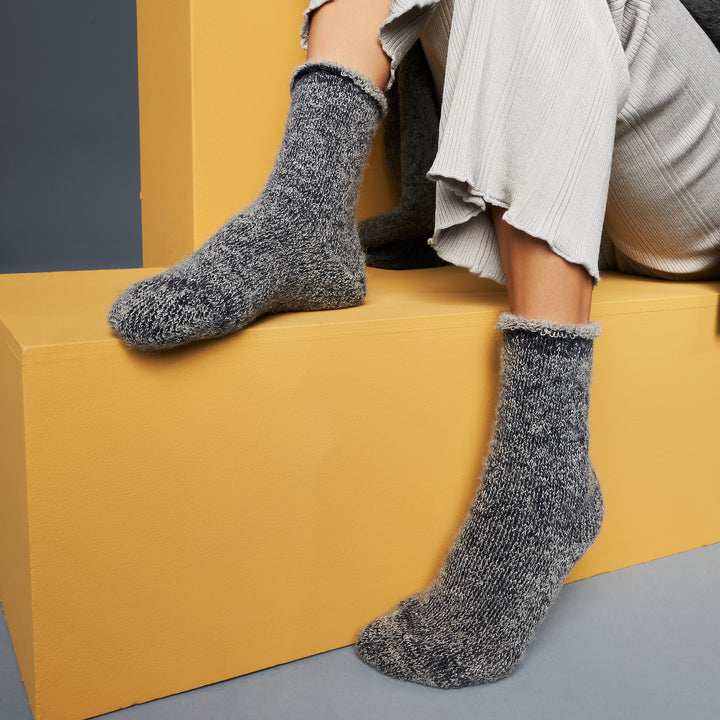 Extremely Warm Alpaca-Merino Lounge Socks - DimGrey