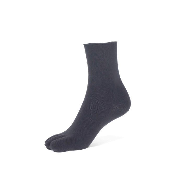 Super Extra Fine Merino Toe Crew Socks - Black (WOMEN)