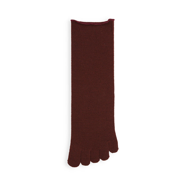 Super Extra Fine Merino Toe Crew Socks - DarkRed (WOMEN)