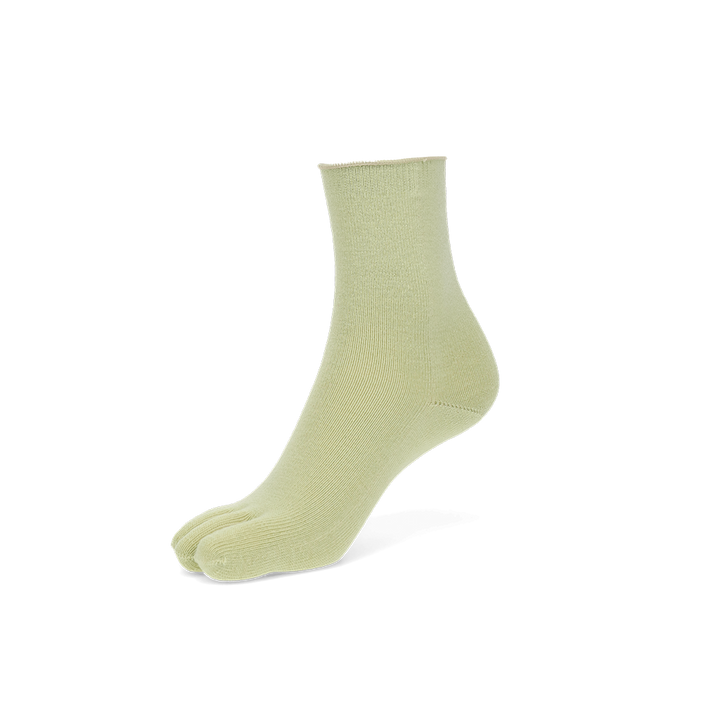 Super Extra Fine Merino Toe Crew Socks - YellowGreen (WOMEN)