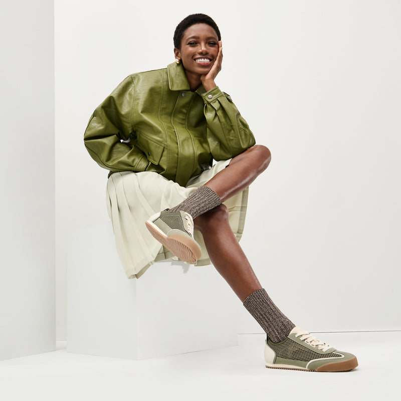 Luxurious Glitter Cotton Crew Socks - Brown (WOMEN)